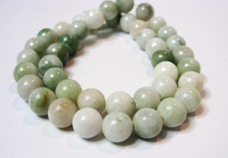 10 mm Jade Mashan Grün-Weiss Edelstein Strang, Kettenstrang